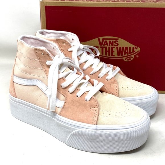 VANS Sk8-Hi Tapered Sneaker Platform Suede Canvas Peach Casual Women VN0A5JMKB0D - Picture 3 of 10